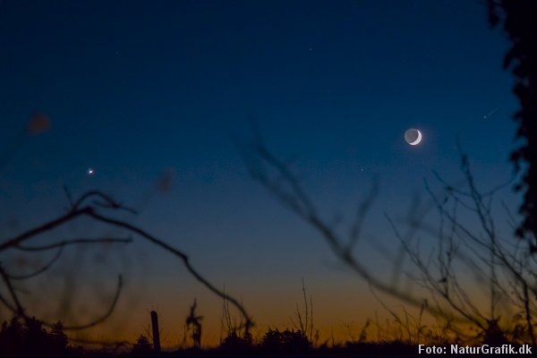 Venus fotograferet i begyndelsen af december, hvor den ses som en lysende, klar "stjerne".